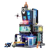 Cyberpunk Police HQ with drone.