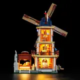 Lit interior of the Lumibricks windmill.