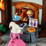 Illuminated tailor shop counter.