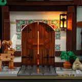 Detailed arched doorway and lantern.