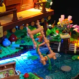 Ladder to glowing water.