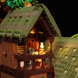 Lit upper balcony.