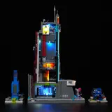 Cutaway view of lit Lumibricks Tower interior.