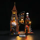 Modular lit station segments.