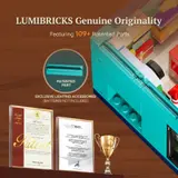Lumibricks patented parts and certificates.