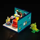 Angled view of lit Lumibricks Toy Store.