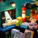 Close-up of lit Toy Store left interior.