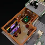 Illuminated motel ground floor plan.