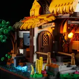 Arched doorway, contrasting lights