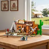 Trading Post by window, green view.