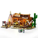 Lit Western Trading Post set on white background.