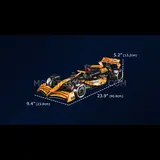 Mould King MCL Racing Car with dimensions labeled.