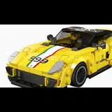 Front view of yellow Mould King 599XX with racing stripe.
