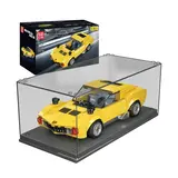 Yellow Miura car model in display case with box.