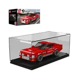 Interior and side detail of the red vintage car model.