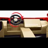 Interior of Testarossa model with steering wheel.