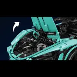 Front hood open on Tiffany sports car model